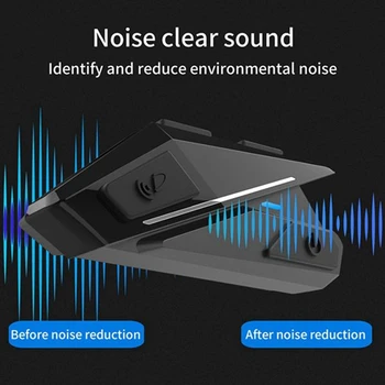 1 Komplekt-Must ABS Mootorratta Kiivri Peakomplekti Bluetooth-5.0 Intercom Traadita Stereo Kõrvaklapid Koos Mikrofoniga