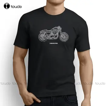 100% Puuvill Suvi Suvi Tops Tees T-Särk American Classic Motorcycle Fännid Roadster Inspireeritud Mootorratas Custom Made T-Särgid