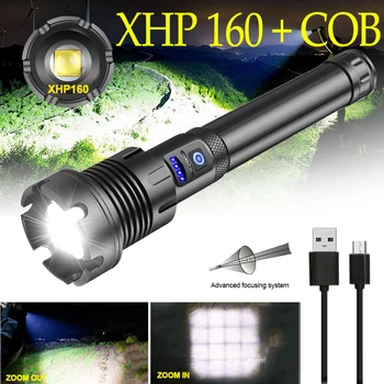 16 Core XHP160 Võimas LED Taskulamp USB Laetav Zoomable COB Tõrvik Taktikaline Jahindus Laterna Poolt 26650/18650 Nagu Power Bank