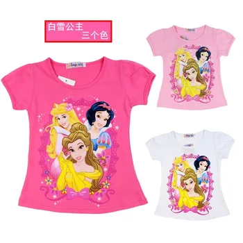 2024 Disney Suvel Külmutatud Tüdrukud 100% puuvillane T-särk Laste Lumi Printsess Sophia ja Belle on Mermaid3-9Y