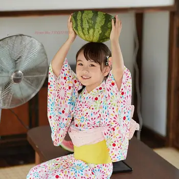2024 laste vintage kleit jaapani kimono yukata hommikumantel riiklike flower print haori jaapanis ühtne cosplay kostüüm pool kleit