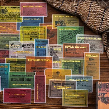 20Sheets Materjali Paber Dekoratiivsed Sulfate Raamat Maailma Vintage Pilet Kirjalikult koolitarbed Kleepsud Lõigata Sülearvutid 96*146MM