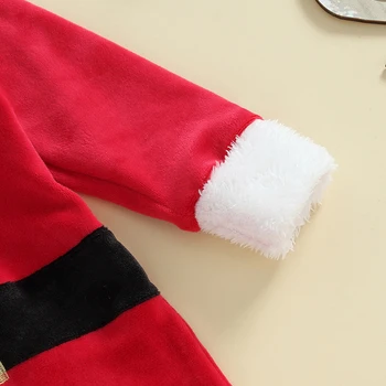 2tk Vastsündinu s Jõulud Elf Kostüüm Pikk Varrukas Kombekas Romper Müts Santa Riides Varustus, Komplekti
