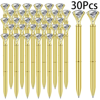 30Pcs Diamond Pliiatsid Kristall Teemant Pastapliiats Väljamõeldud Armas Pliiatsid Naiste Bling Metallist Pastapliiats Musta Tindiga
