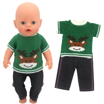 43cm Baby Doll Riided Kampsun+Teksad, 17-18inch Nuku Riiete Komplekt Uus Laps Sündinud Tarvikud Nendoroid Riided jõulukinke