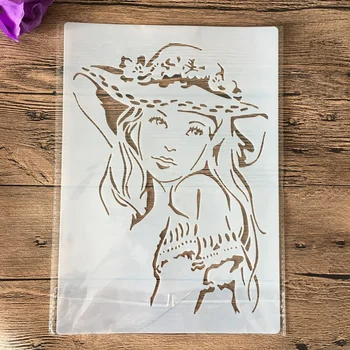 A4 DIY Šabloonid Seina Maali Külalisteraamatusse Värvimine Reljeef Album Dekoratiivne Paber Card Template -, seina-kiri kook Tüdruk ilu