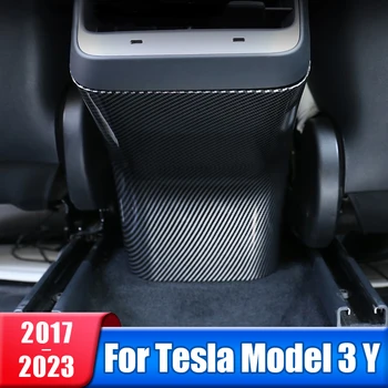 ABS-Carbon Fiber Auto Tagumine Konditsioneer Vent Outlet Anti Kick Sisekujundus Kaas Tesla Model 3 Y 2017- 2021 2022 2023 Tarvikud