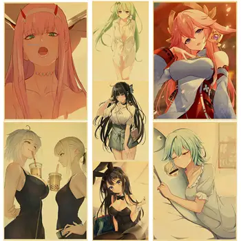 Anime Hentai Girl Sex Plakat Jõupaber Plakat Anime Filmi Prindib Baar Cafe Seinale Kunsti Pildid Värvimine Home Decor