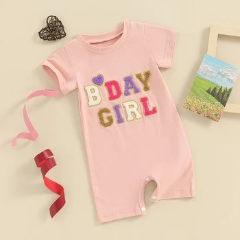 Baby 1. Sünnipäeva Komplekt Poiss, Tüdruk Korvpalli Mull Romper Armas Tikitud Kiri Tshirt Kook Purustada Riided