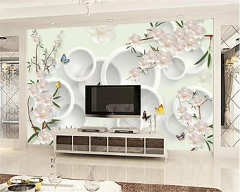Beibehang Kohandatud Taustpildi Kaasaegne 3D Stereo Ehted Peach Blossom TV Taust Seina-elutuba, Magamistuba Taust 3d tapeet