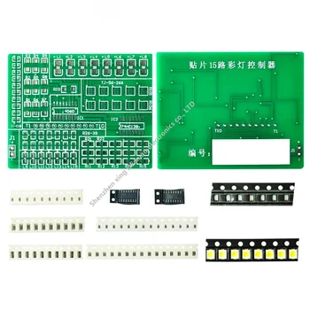 Diy kit 15 värvi valguse controller kit 1801 SMD komponentide keevitamine praktikas juhatuse osad elektroonilise tootmise komplekt