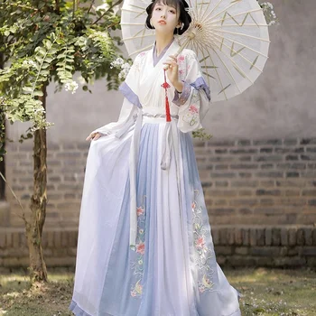 Elegantne Suvel Elegantne Seelik Haldjas Retro Hanfu Performance Show Vana Kostüüm Hiina Traditsiooniline Stiili Hanfu Kleit Naistele