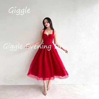 Giggle Sifonki-line Kullake Araabia Ruffle Ametlik Elegantne Prom Kleit Saudi Tee Pikkus Õhtu Pool Kleidid Naistele 2023