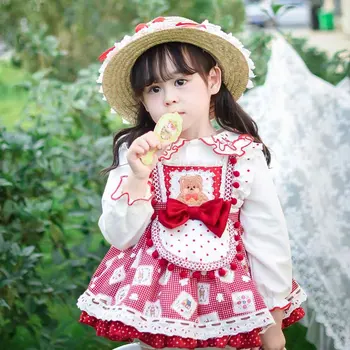 Josaywin Baby Girl Lolita Princess Pall Kleit Hispaania Vintage Kevad Sügis Armas Lapsed Kleidid Vestidos Baby Laste Kleidid
