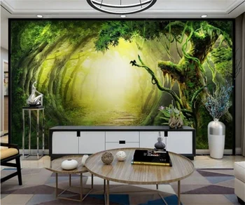 Kohandatud Laadi maastik 3D Fantaasia metsarajal TV Taust seina 3d tapeet Seinamaaling de Papel Parede