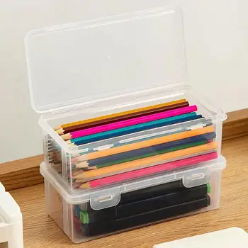 Läbipaistev Pencil Box Koos Buckled Tolmukindel Pliiats Pliiats Juhul Plastikust Veekindel Plastikust Kontoritarbed Juhul Koolitarbed