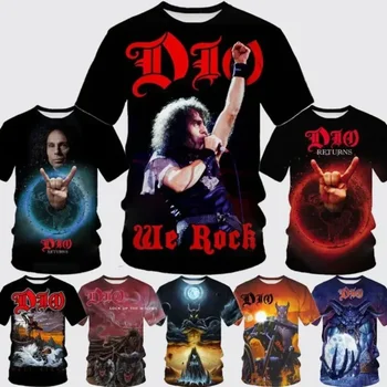Meeste Mood Nu-metal, Rock Dio Bänd 3D Trükitud T-särk, Hip-Hop, Street Mehed ja Naised Saavad Liiga Crewneck T-särk