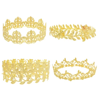 Mood Golden Leaf Lill Metallist Crown Kreeka Barokk Pruudi Pulmas Printsess, Kuninganna Ringi Tiara Peapael Juuksed Ehted Tarvikud