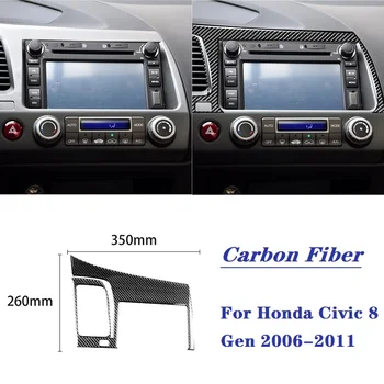 Sobivus Honda Civic 8 Gen 2006-2011 Interjöör Auto Tarvikud Navigatsiooni Paneeli Raami Kaunistamiseks Stiil Carbon Fiber Kleebis