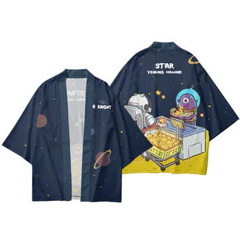 Space Star Masin Trükitud Paari Meeste Ja Naiste Kampsun, Yukata Kimono Streetwear Traditsiooniliste Aasia Riided