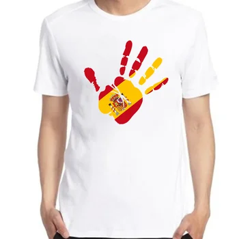Spanien graafiline t-särgid Handabdruck Palm Käsi Prindi Herren Lipu Fahne Hispaania liiga lühikese varrukaga t-särgid suvel meeste riided