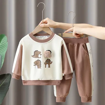 Sügisel Beebi Riiete Komplekt 2023 Cartoon O-kaeluse Pullover Pika Varrukaga T-särgid ja Püksid 2TK Poisid Varustus Lapsed korea Stiilis Riided