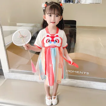 Tüdrukute Hanfu Suvine Kleit Laste Printsess Seelik Beebi Hiina Stiilis 2022 Uus Suvine Kleit Armas Tüdrukute Seelik, Õhuke Ja Keskmise