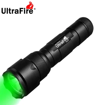 UltraFire 502G Professionaalne Roheline LED Jahindus Taktikaline Taskulamp 1-Mode Taskulamp Laetav Lantern Võimsus 18650 Aku