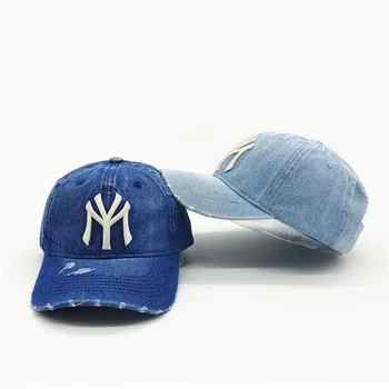Uute Täiskasvanud Meeste Vabaaja Vintage Denim MINU NY Tikandid Baseball Cap Naiste Puuvillane sport müts hip-hop snapback Müts Golf Mütsid Gorros