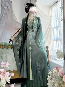 VEE Hanfu Kleidid Naiste Hiina Traditsiooniline Oriental Vintage Naine Cosplay Kostüümid Trükitud Han fu Roheline Fotograafia Komplekt