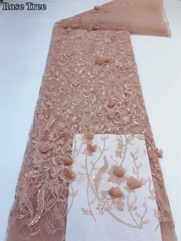 Viimane Luksus 3D Pits Kangas Dubai Tülli Pits Kangas Peigmees Tikitud Applique Aafrika Kangast Kleit Õmmelda