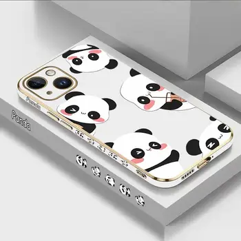 Viis Väike Panda Luksus Katmine Telefon Case For iPhone 14 13 12 11 Pluss Pro Max Mini X-XR, XS SE2020 8 7 6 6S Pluss Kaas