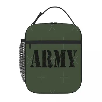 Vintage USA Armee Klassikaline Sõjaline Logo Lõuna Tassima Cooler Kotid Lunch Box, Lapsed, Väike Termiline Kott